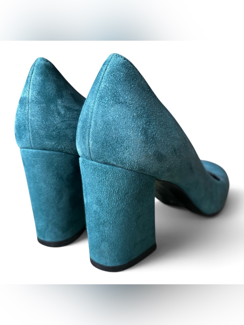 Stuart Weitzman Marymid Blue Block Heel Pumps, Women’s Size 10 M - Picture 4 of 10